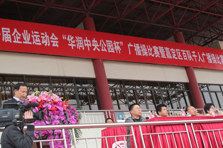 嘉定區(qū)第一屆企業(yè)運(yùn)動(dòng)會(huì)廣播操比賽主席臺(tái)