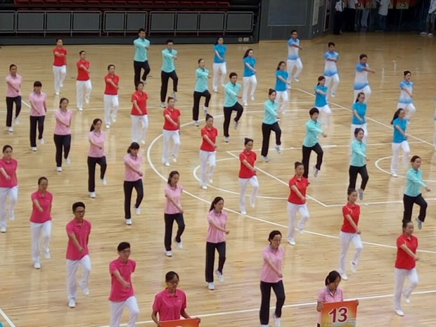 嘉定區(qū)第九套廣播體操比賽現(xiàn)場(chǎng)