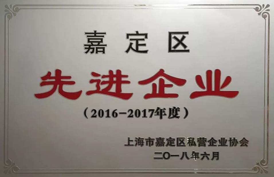 嘉定區(qū)先進企業(yè)獎牌